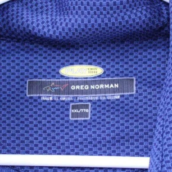Greg Norman Disney Golf Logo Mens Blue Microfiber Polyester Polo Shirt Size XXL - Picture 2 of 7
